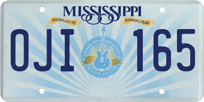 MS license plate OJI165
