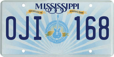 MS license plate OJI168