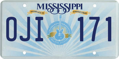 MS license plate OJI171