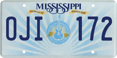MS license plate OJI172