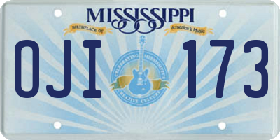 MS license plate OJI173