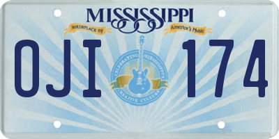 MS license plate OJI174
