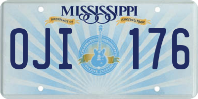 MS license plate OJI176