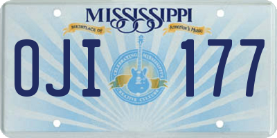 MS license plate OJI177