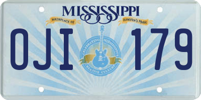 MS license plate OJI179