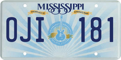 MS license plate OJI181