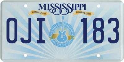 MS license plate OJI183