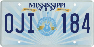 MS license plate OJI184