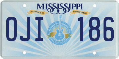 MS license plate OJI186