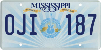 MS license plate OJI187