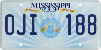 MS license plate OJI188