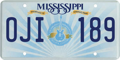 MS license plate OJI189
