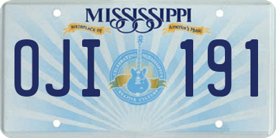 MS license plate OJI191