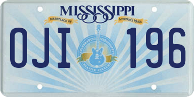 MS license plate OJI196