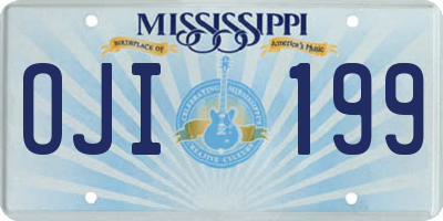 MS license plate OJI199