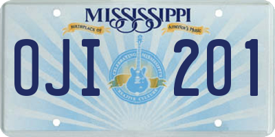 MS license plate OJI201
