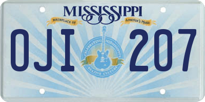 MS license plate OJI207