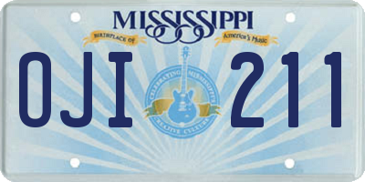 MS license plate OJI211