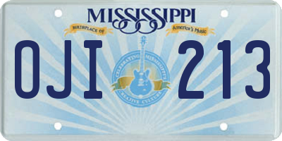 MS license plate OJI213