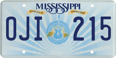 MS license plate OJI215