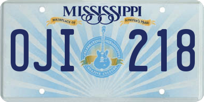 MS license plate OJI218