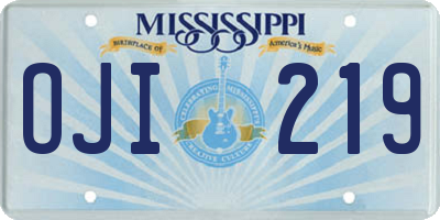 MS license plate OJI219