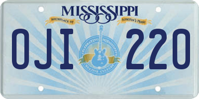 MS license plate OJI220