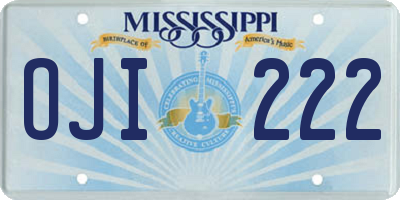 MS license plate OJI222
