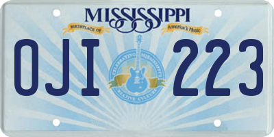 MS license plate OJI223