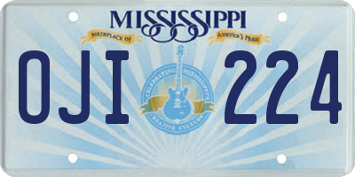 MS license plate OJI224