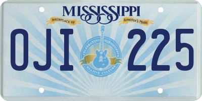 MS license plate OJI225