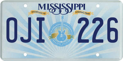 MS license plate OJI226