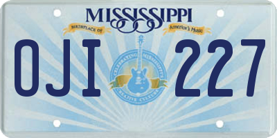 MS license plate OJI227