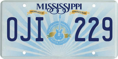 MS license plate OJI229