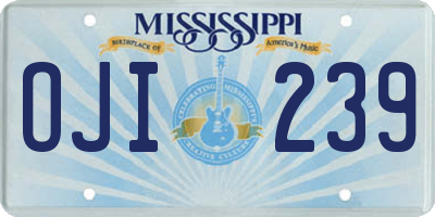 MS license plate OJI239