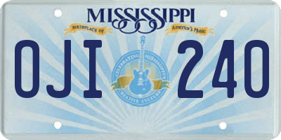 MS license plate OJI240