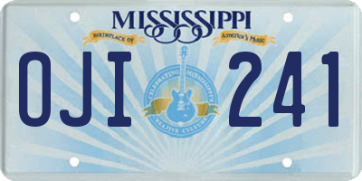 MS license plate OJI241