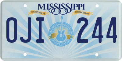 MS license plate OJI244