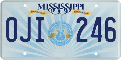 MS license plate OJI246