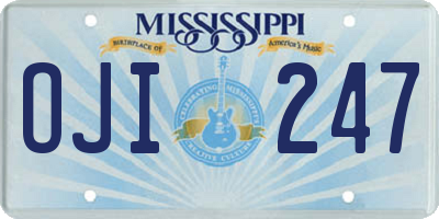 MS license plate OJI247