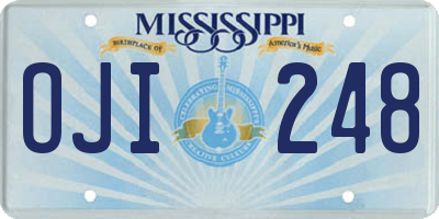 MS license plate OJI248