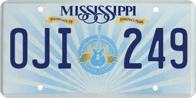 MS license plate OJI249