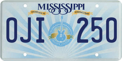 MS license plate OJI250