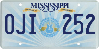 MS license plate OJI252