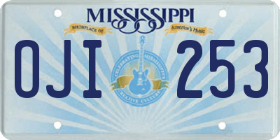 MS license plate OJI253