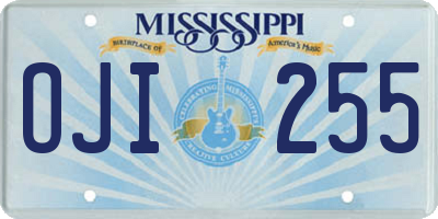 MS license plate OJI255