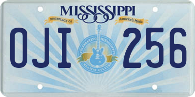 MS license plate OJI256