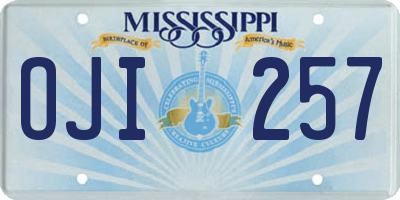 MS license plate OJI257