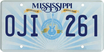 MS license plate OJI261