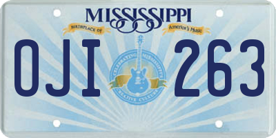 MS license plate OJI263